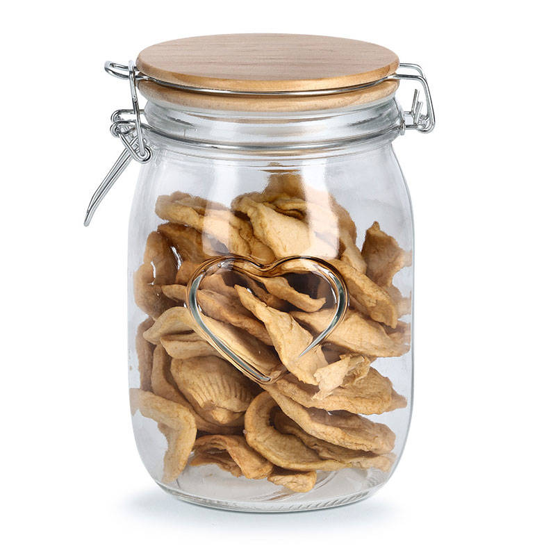 Szklany pojemnik na żywność HEART, hermetyczna pokrywka