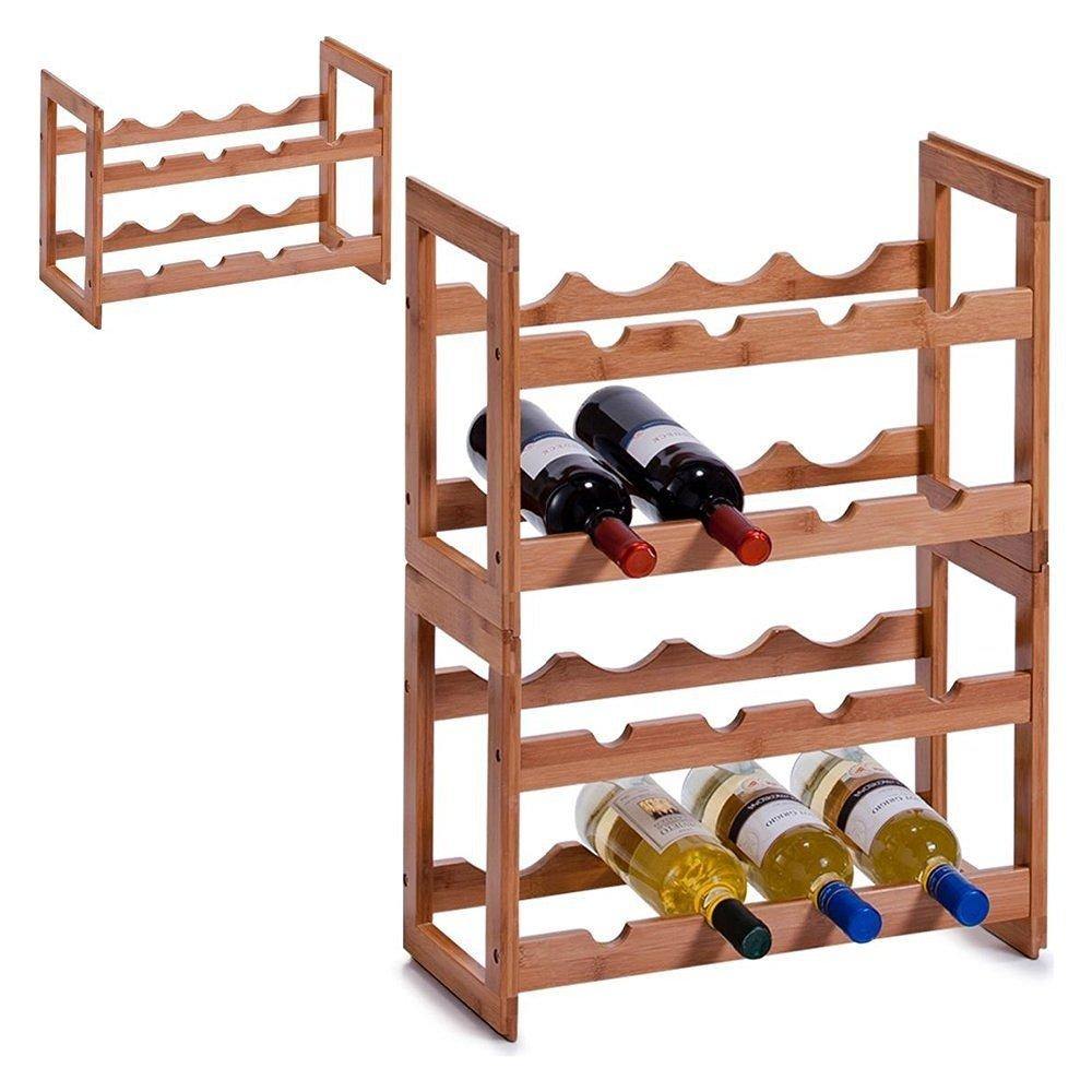 Bambusowy stojak na wino - na 8 butelek, ZELLER - EMAKO
