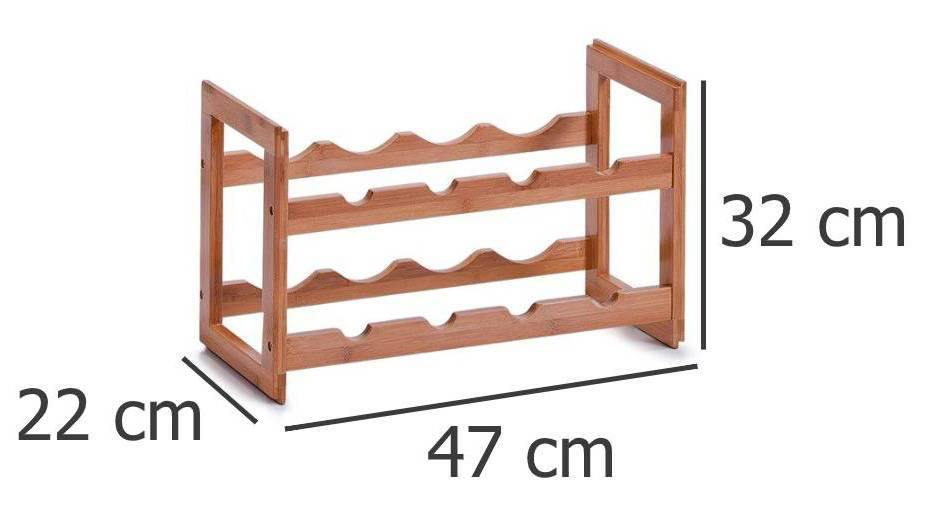 Bambusowy stojak na wino - na 8 butelek, ZELLER - EMAKO