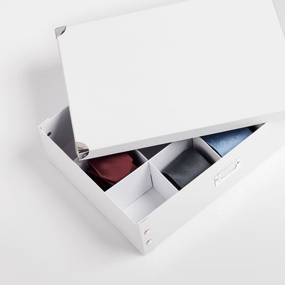 Pudełko na krawaty i paski - organizer, kolor biały, ZELLER