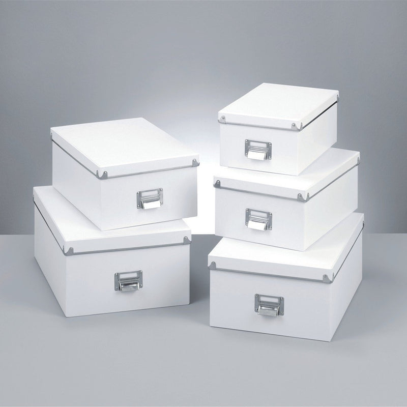 Pudełka do przechowywania, 5 sztuk w komplecie, kolor biały, ZELLER