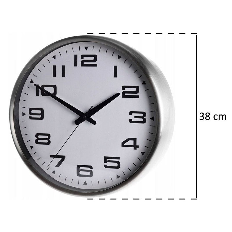 Szklany zegar ścienny, wskazówkowy, Ø 38 cm