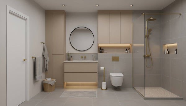 Beż i złoto w łazience