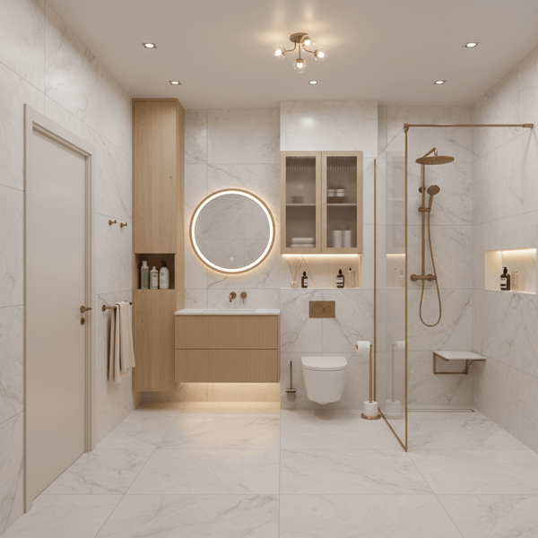 Złota łazienka glamour