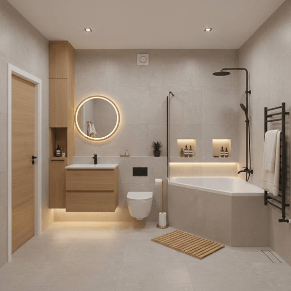 Łazienka z wanną narożną