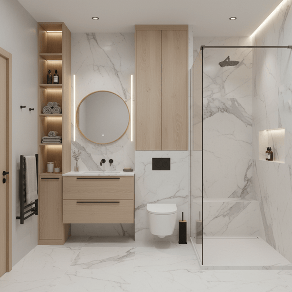 Łazienki z marmurem