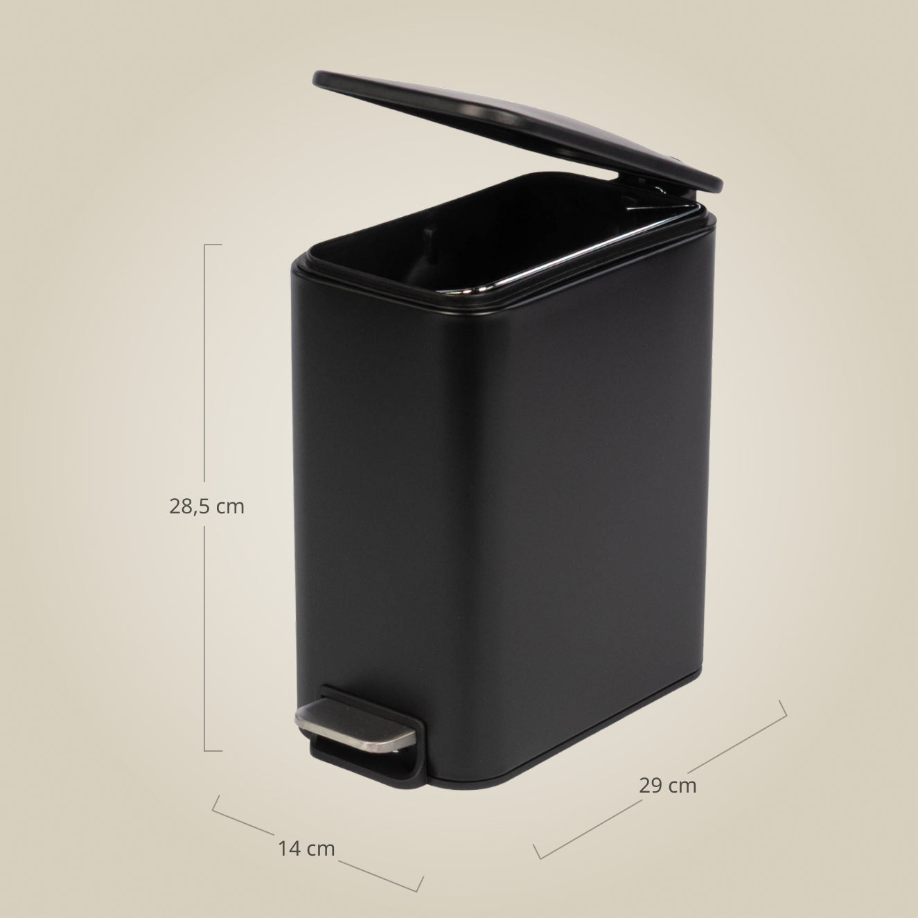 Wąski kosz łazienkowy BALVO, 5 l