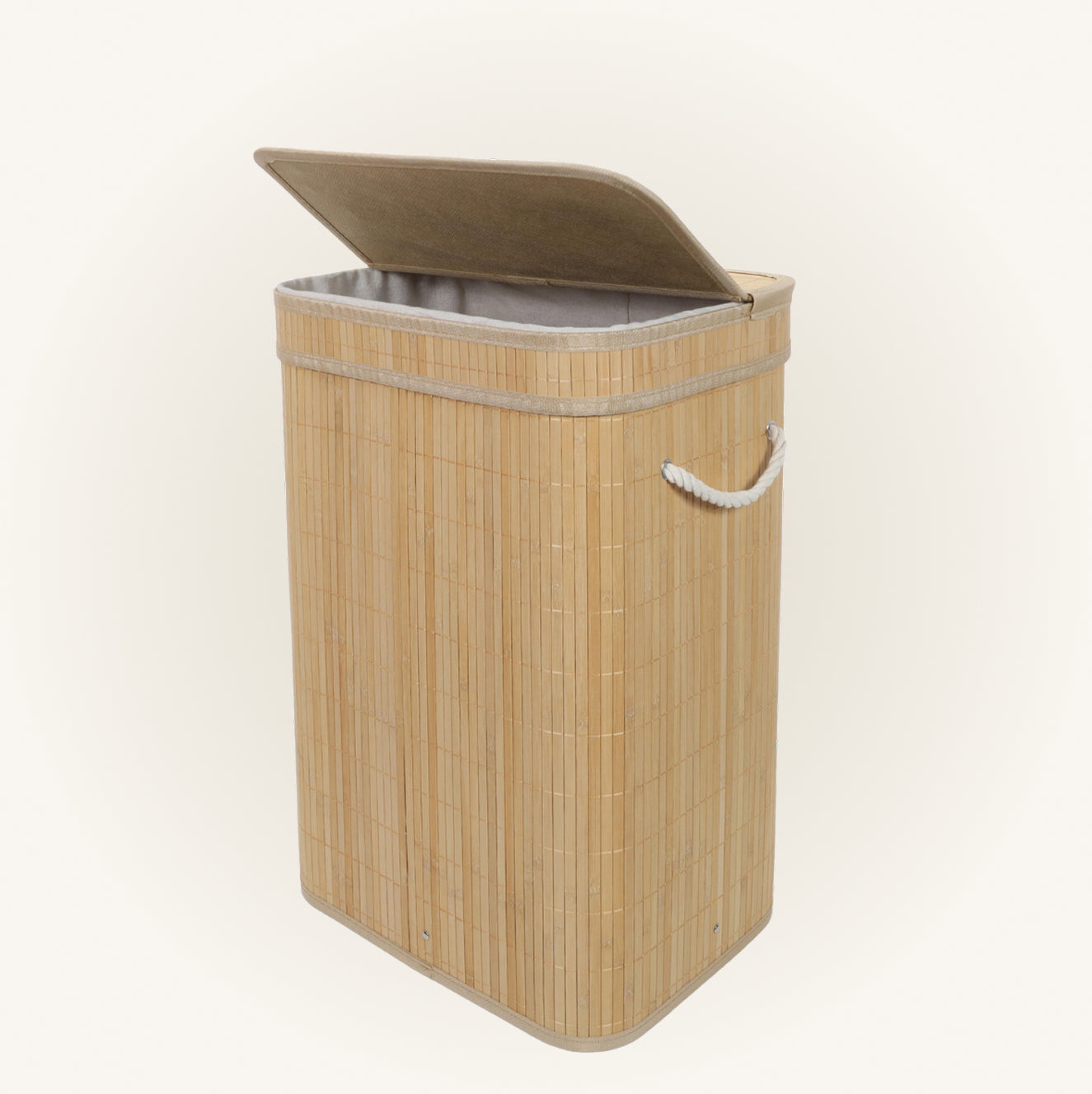 Bambusowy kosz na pranie z pokrywą LUVA, 80 l