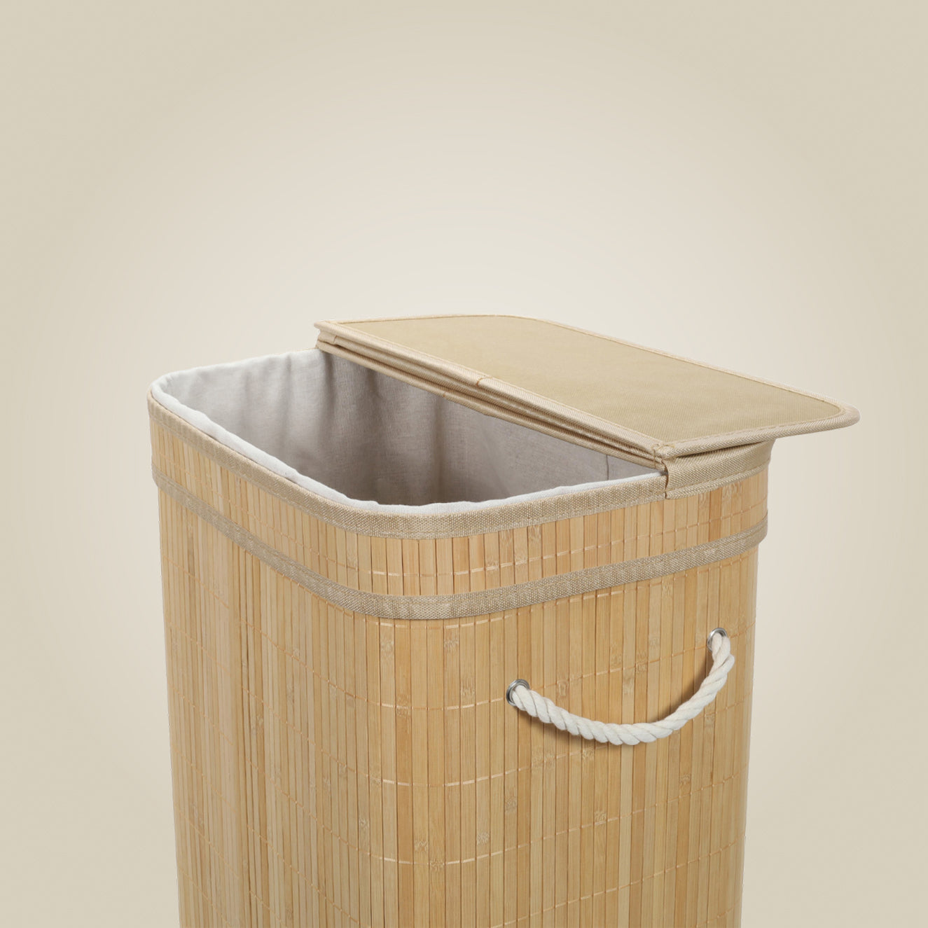 Bambusowy kosz na pranie z pokrywą LUVA, 80 l