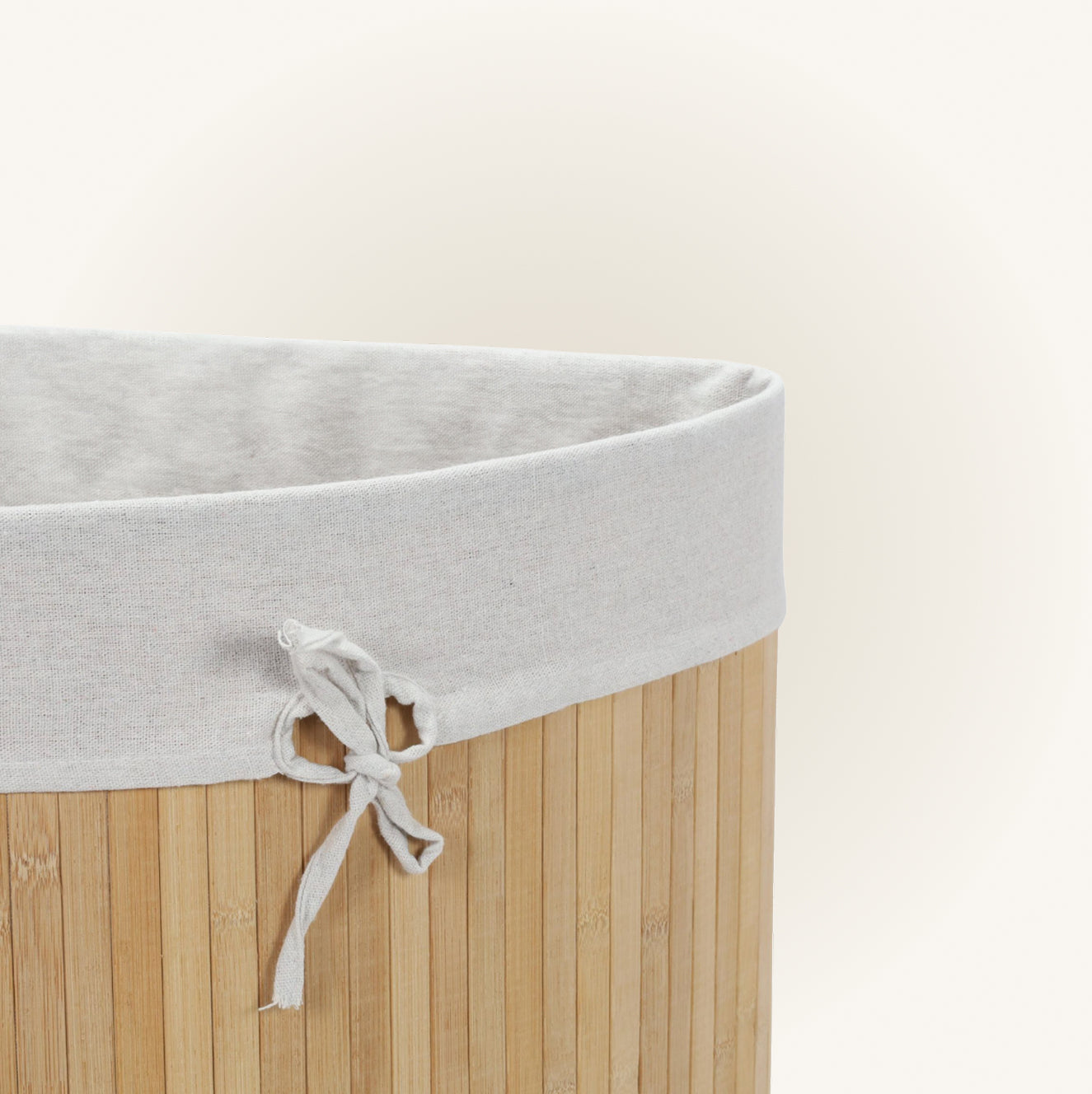 Narożny kosz na pranie ARCO, bambus, 60 l