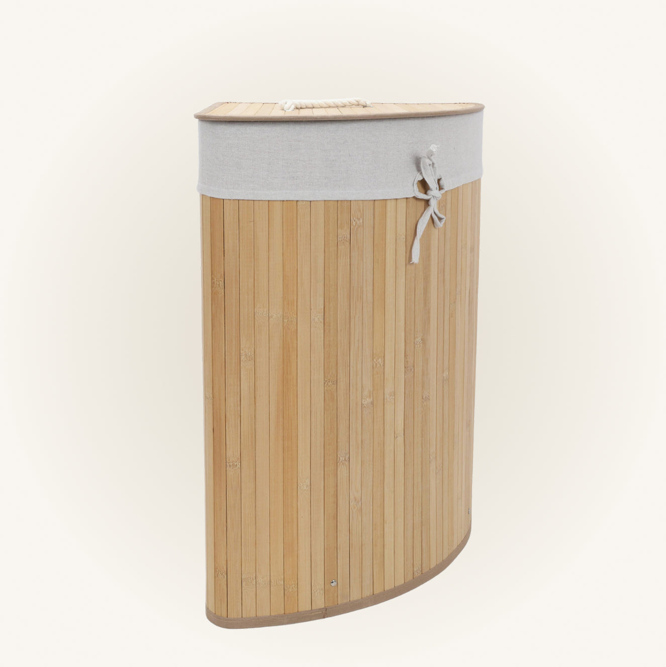 Narożny kosz na pranie ARCO, bambus, 60 l