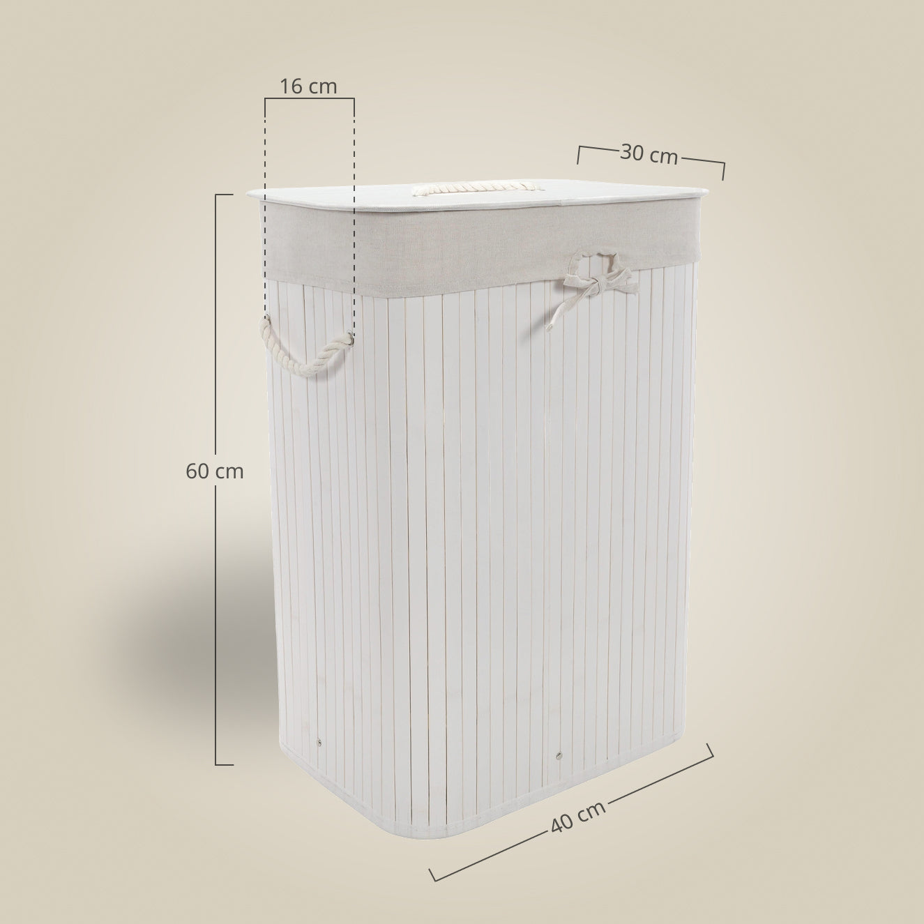 Bambusowy kosz na pranie ZORA, 72 l