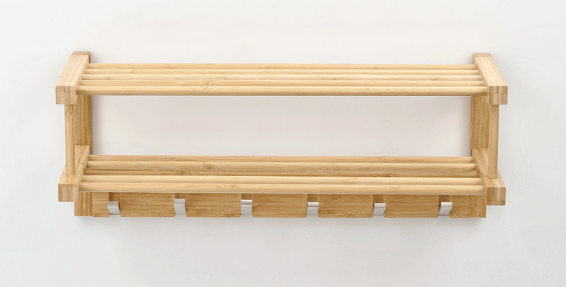 Komplet mebli bambusowych, wieszak na garnitur + półka z wieszakami, ZELLER