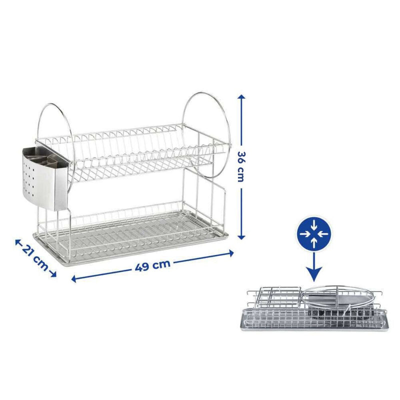 Ociekacz do naczyń, suszarka na naczynia ze stali nierdzewnej - 2 poziomy, WENKO