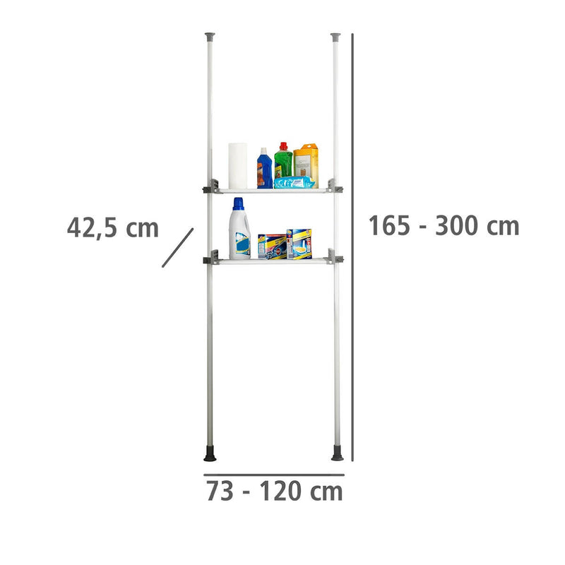 Teleskopowy regał kuchenny, łazienkowy, półki do garderoby HERKULES Twin, 2 poziomy, WENKO