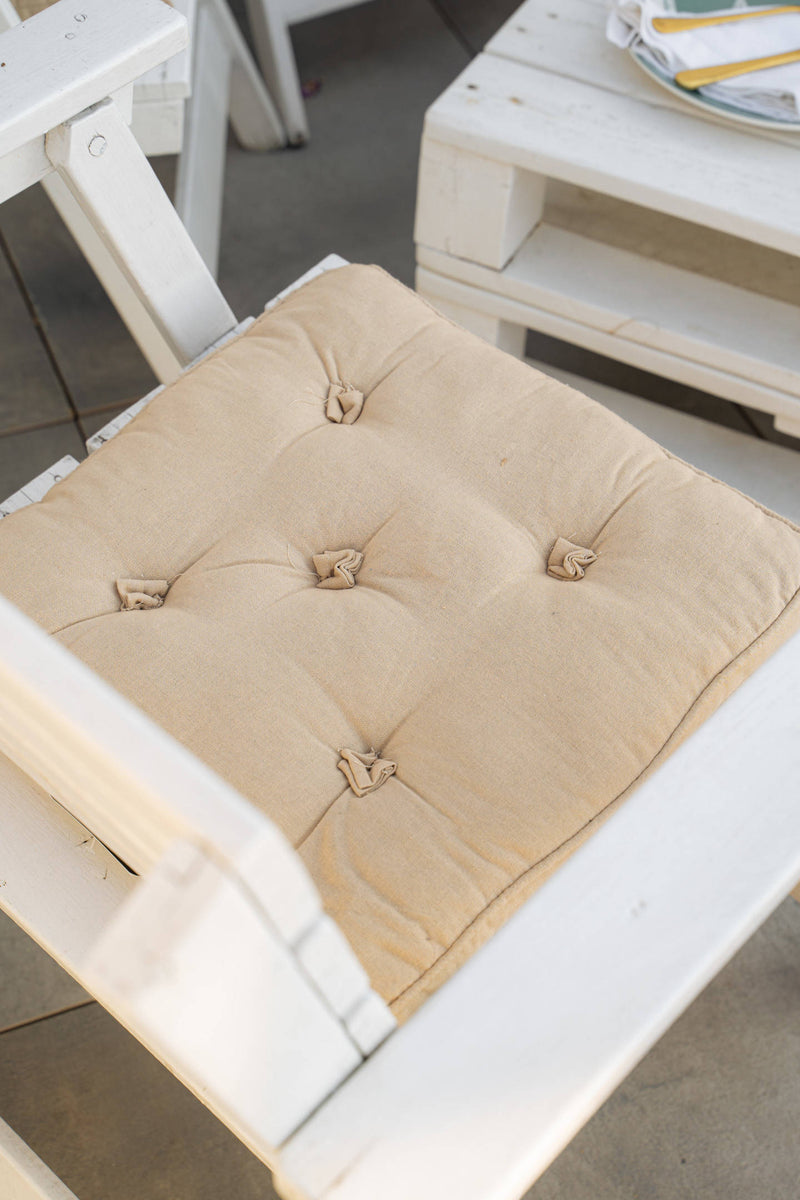 Poduszka na krzesło pikowana z mocowaniem, 37 x 37 cm