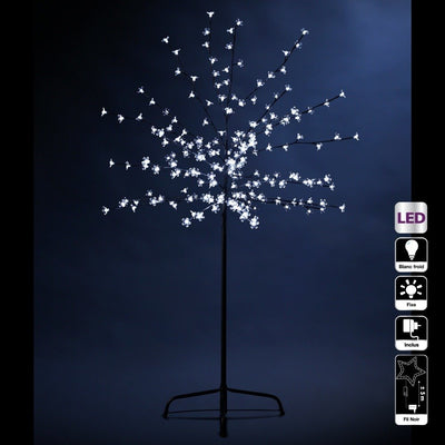 Drzewko świąteczne z oświetleniem na metalowym stojaku, 200 LED, 150 cm