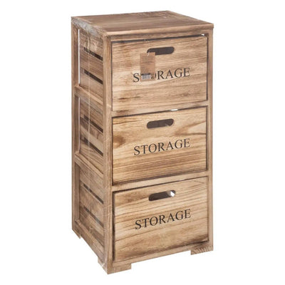 Komoda na kółkach, mobilny regał do przechowywania, drewniana szafka z 3 szufladami