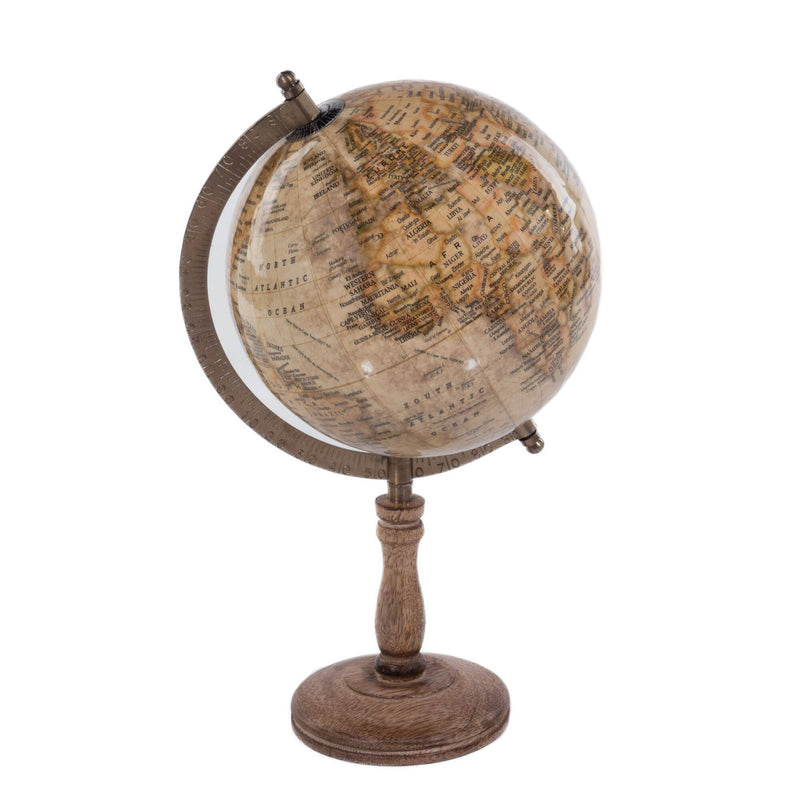 Globus na biurko, drewniany, 38 cm 