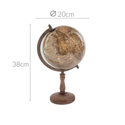 Globus na biurko, drewniany, 38 cm 