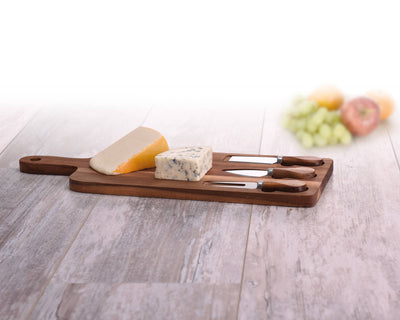 Deska do serów + 3 noże, 43x16 cm, komplet