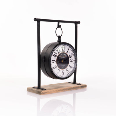 Zegar wiszący na drewnianej podstawie, 32 cm