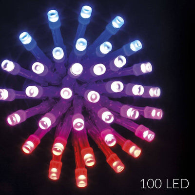 Lampki zewnętrzne wielokolorowe, 100 LED