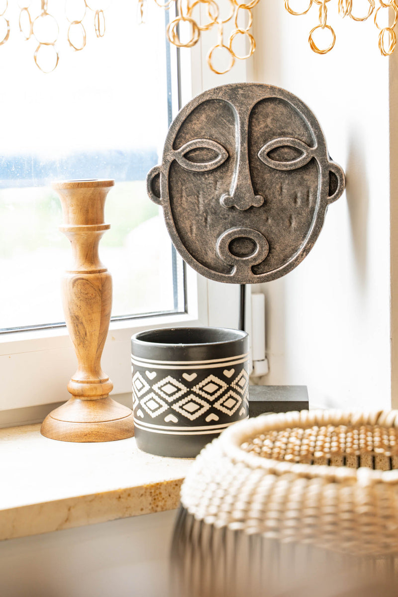 Maska drewniana SAFARI, motyw etniczny, wys. 34 cm