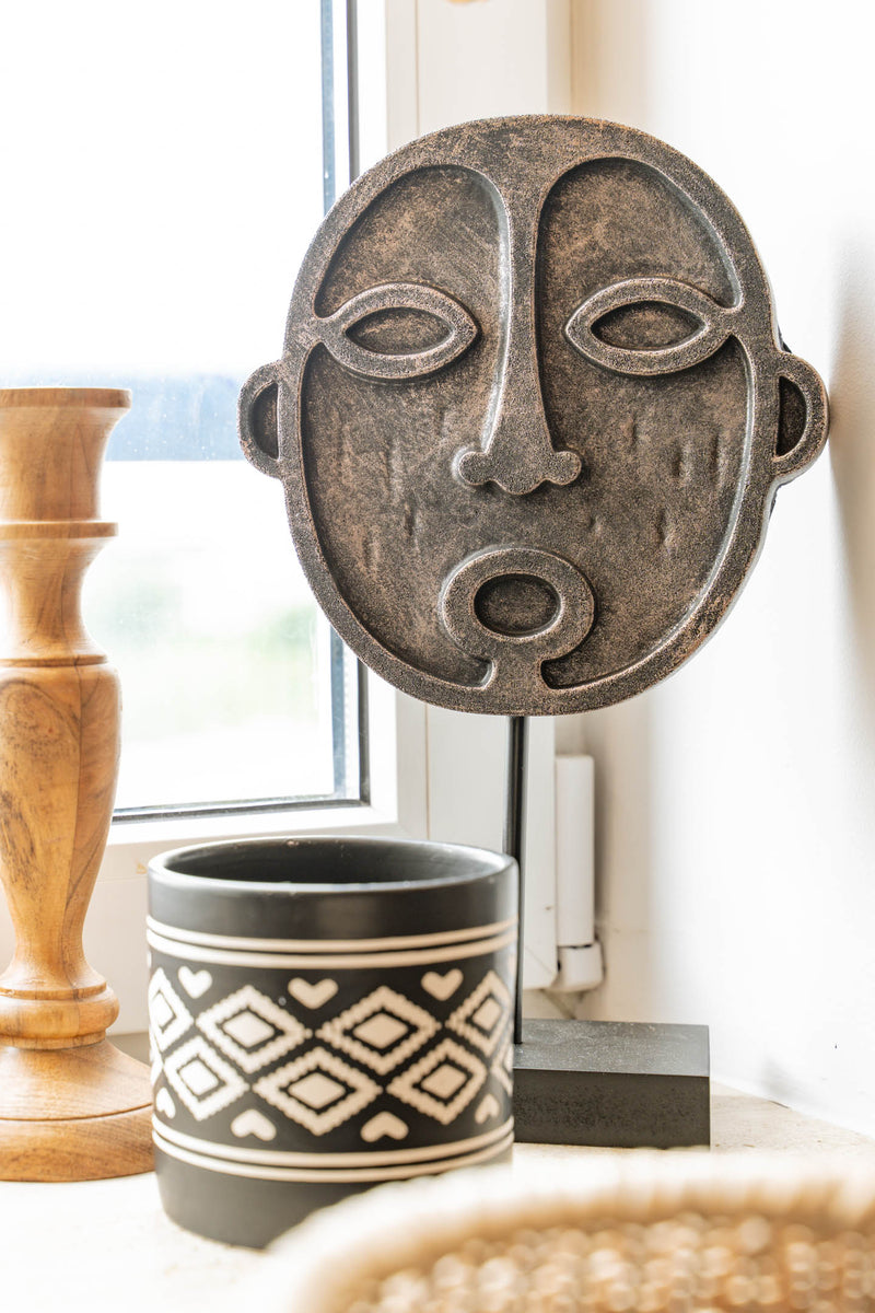 Maska drewniana SAFARI, motyw etniczny, wys. 34 cm