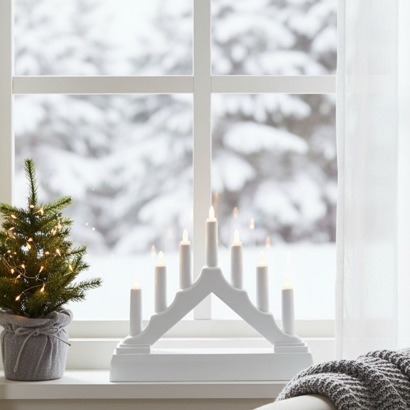 Świecznik adwentowy LED, 7 lampek, 13 cm