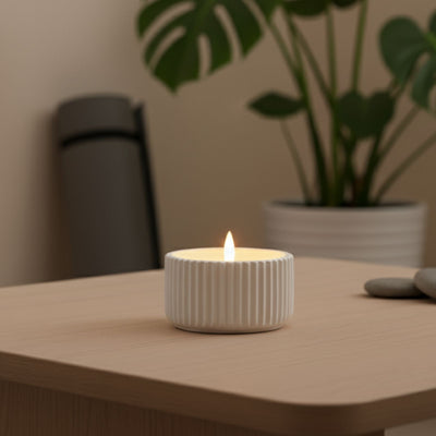 Świeca woskowa LED z płomieniem 3D, Ø 10 cm