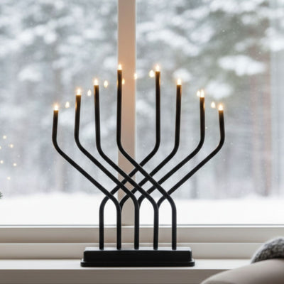 Świecznik adwentowy LED, 8 lampek, 32 x 27 cm