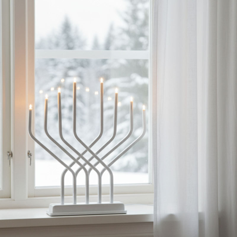 Świecznik adwentowy LED, 8 lampek, 32 x 27 cm