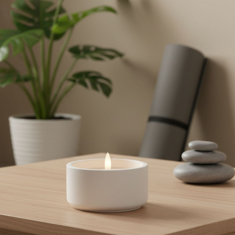 Świeca woskowa LED z płomieniem 3D, Ø 10 cm