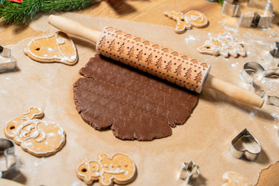 Wałek do ciasta ze wzorkiem, drewniany, Ø 5 cm