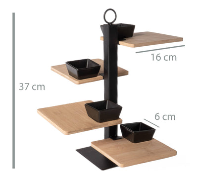 Patera do serwowania przekąsek, 4-poziomy, 37 cm