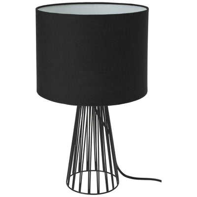 Lampa stołowa z czarnym abażurem, 30 cm