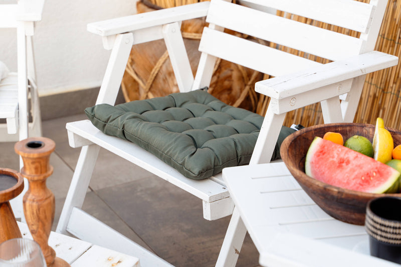 Poduszka na krzesło pikowana z wiązaniem ESSENTIEL, 40 x 40 cm