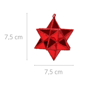 Przestrzenne gwiazdki z tworzywa sztucznego, 4 szt., Ø 7,5cm