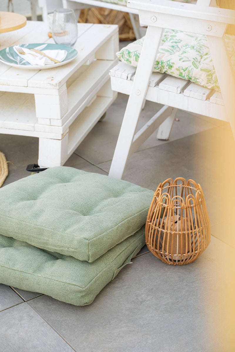 Poduszka na krzesło, pikowana, bawełniana, na rzepy, 40 x 40 cm
