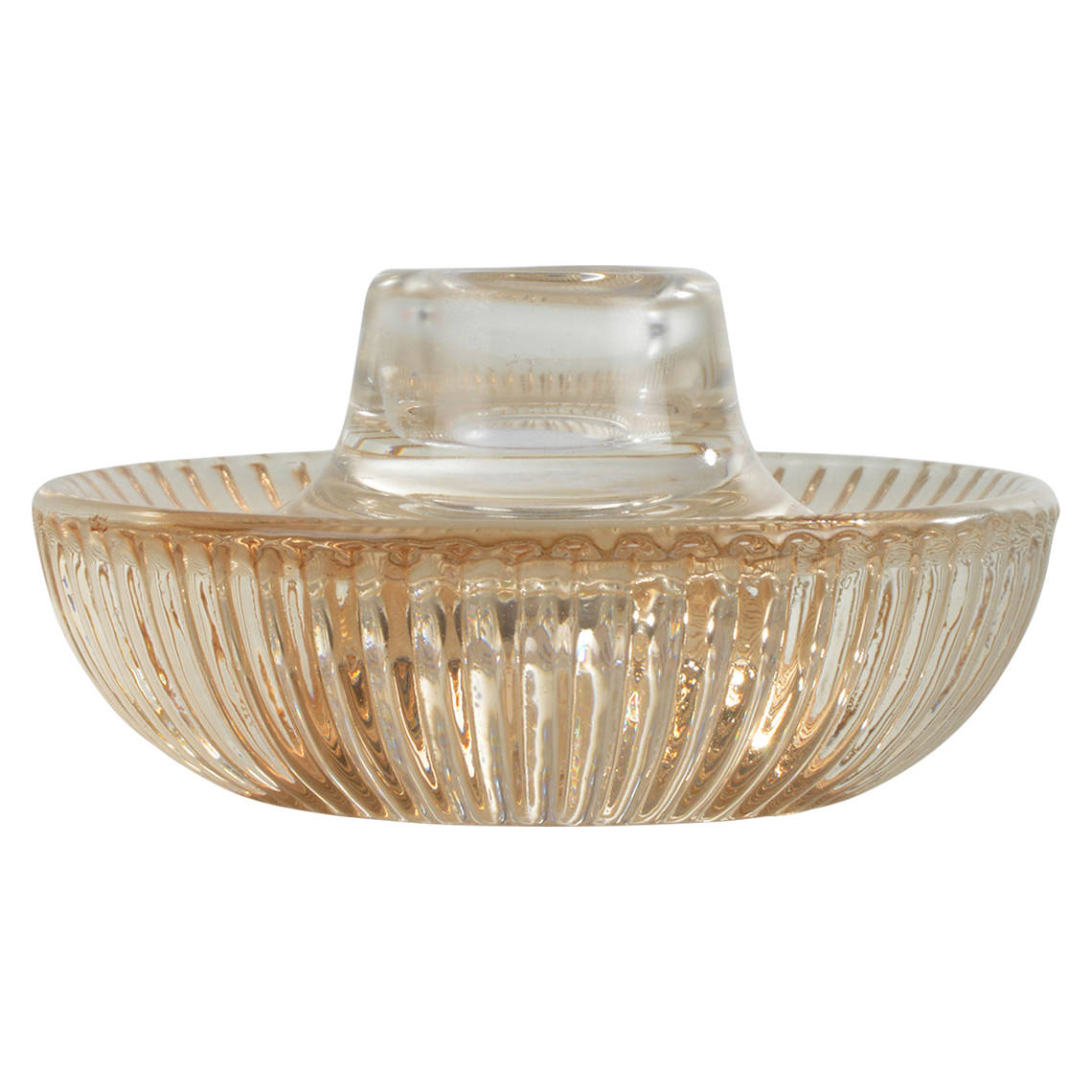 Karbowany świecznik ze szkła ARTY