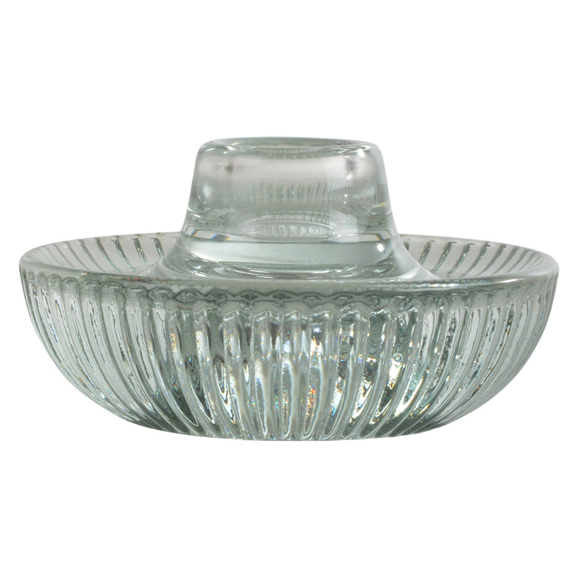 Karbowany świecznik ze szkła ARTY