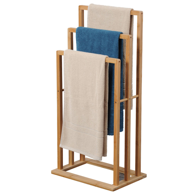 Wieszak na ręczniki, 3-poziomowy, wąski, bambus, Kesper