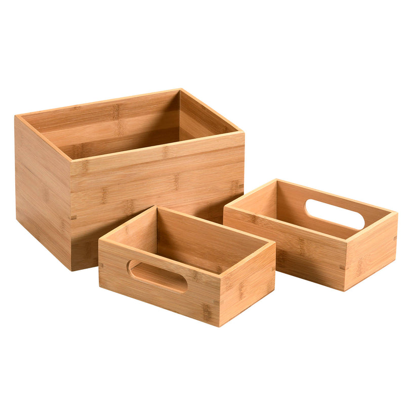 Zestaw trzech pudełek do przechowywania, bambus, Kesper