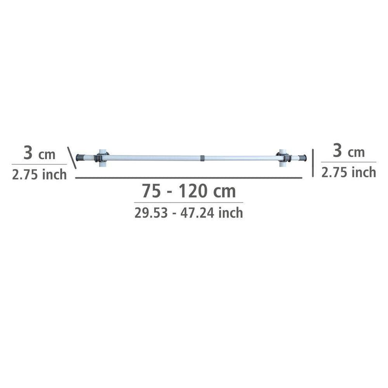 OUTLET Szyna do garderoby, drążek do ubrań HERKULES 2 sztuki, 75-120cm, WENKO