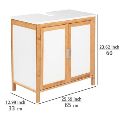 OUTLET Szafka pod umywalkę FINJA, z bambusa i MDF,  65 x 60 x 33 cm, WENKO