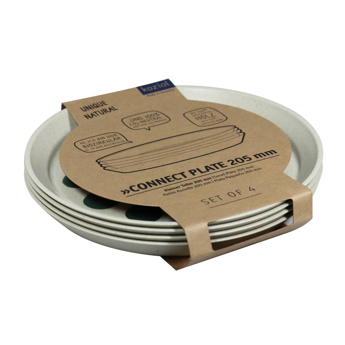 Zestaw talerzy, MONSTERA, ø20,5 cm, 4 sztuki, nature desert, KOZIOL