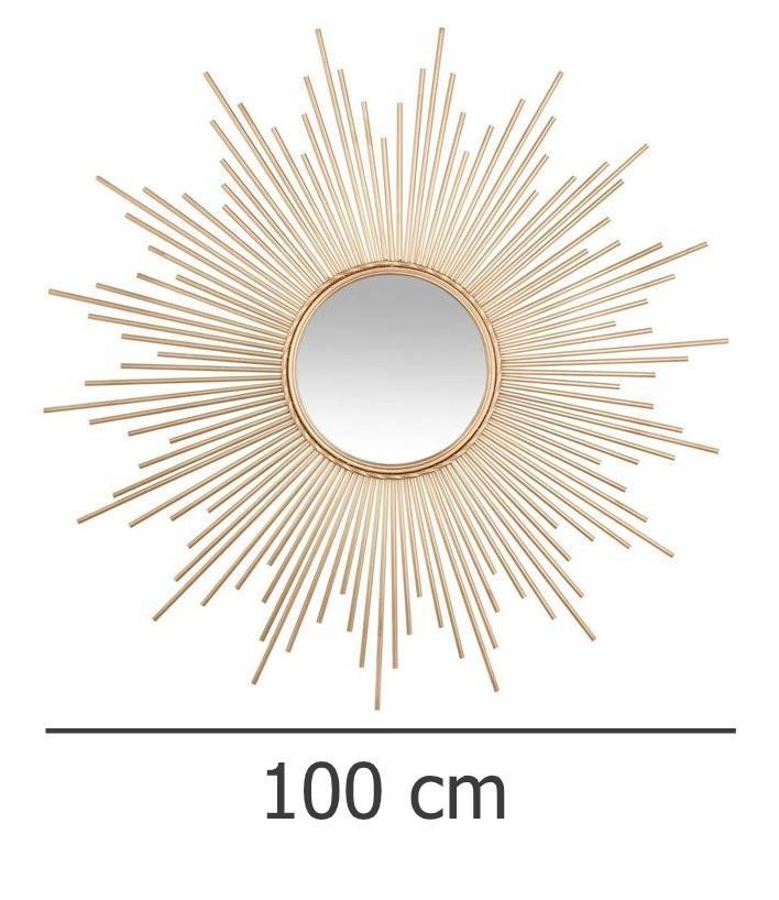 OUTLET Dekoracyjne lustro ścienne GOLD SUN Ø 98,5 cm