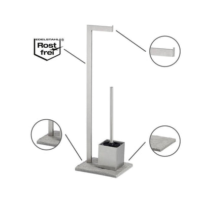 OUTLET Stojak na papier toaletowy i szczotkę do WC, GRANITE - 2 w 1, WENKO