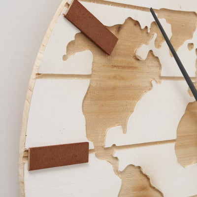 Drewniany zegar ścienny Global, Ø 50 cm